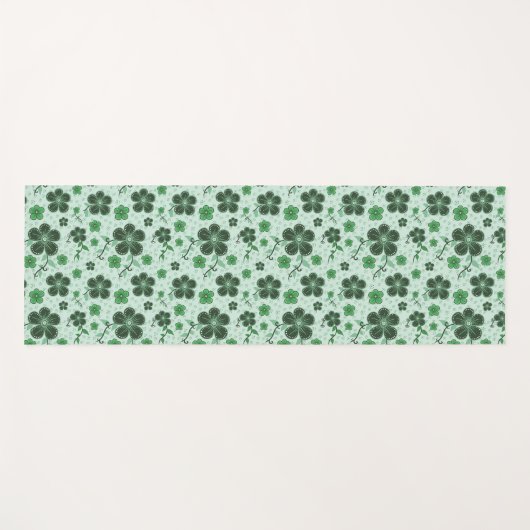 Elegant, Modern Flower Pattern on Green ヨガマット (正面(横))