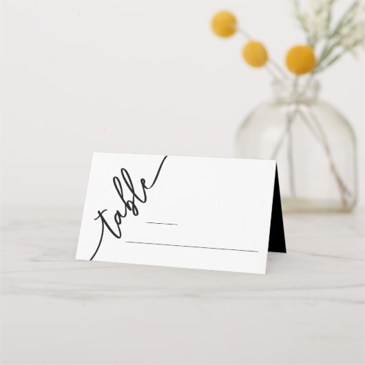 Elegant Modern Folded Guest Place Card プレイスカード (正面)