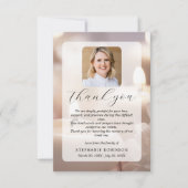 Elegant Modern Funeral Sympathy Memorial Photo サンキューカード (正面)