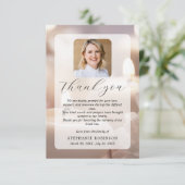 Elegant Modern Funeral Sympathy Memorial Photo サンキューカード (スタンド正面)