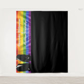 Elegant Modern Gay Men Rainbow Wedding Backdrop タペストリー (正面)