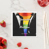 Elegant Modern Gay Men Wedding Rainbow スタンダードカクテルナプキン (インサイチュ)
