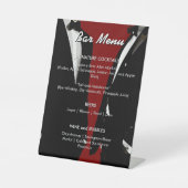 Elegant Modern Gay Men Wedding Rainbow Bar Menu 台座サイン (正面)