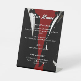 Elegant Modern Gay Men Wedding Rainbow Bar Menu 台座サイン