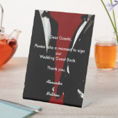 Elegant Modern Gay Men Wedding Rainbow Guest Book 台座サイン (インサイチュ)
