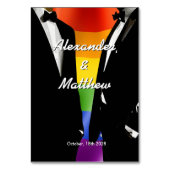 Elegant Modern Gay Men Wedding Rainbow Guest List テーブルナンバー (裏面)