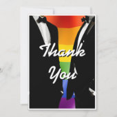 Elegant Modern Gay Men Wedding Rainbow Photo サンキューカード (正面)