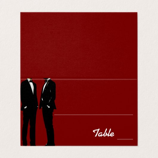 Elegant Modern Gay Men Wedding Rainbow Place Cards (外部フラット)