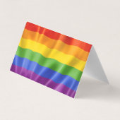 Elegant Modern Gay Men Wedding Rainbow Place Cards (裏面)
