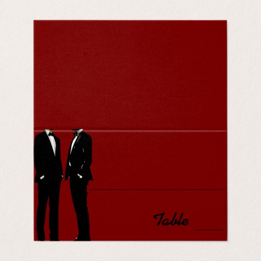 Elegant Modern Gay Men Wedding Rainbow Place Cards (外部フラット)