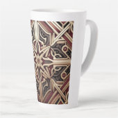 Elegant Modern Geometric Star Patterned カフェラテマグ (右アングル)