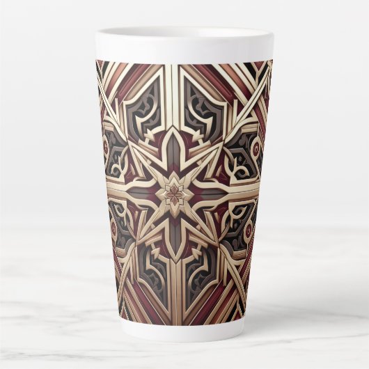 Elegant Modern Geometric Star Patterned カフェラテマグ (正面)