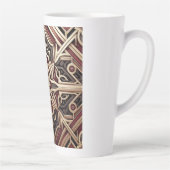 Elegant Modern Geometric Star Patterned カフェラテマグ (右)