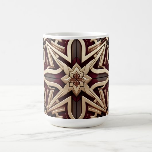 Elegant Modern Geometric Star Patterned コーヒーマグカップ (中央)