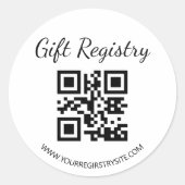 elegant modern gift registry qr code baby shower ラウンドシール (正面)