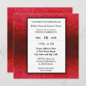 Elegant Modern Glitter Engagement Wedding Party  招待状 (正面/裏面)