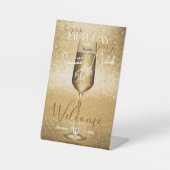 Elegant Modern Gold Adult Birthday Surprise Party  台座サイン (正面)