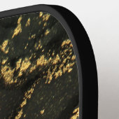 Elegant Modern Gold and Black Marbled Monogram ピックルボールラケット (左詳細)