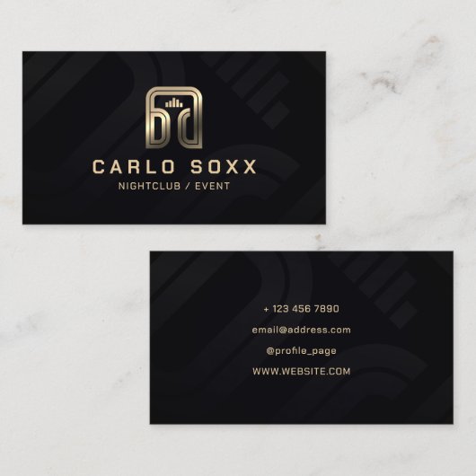 Elegant modern gold dark logo 名刺 (正面/裏面)