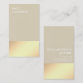 Elegant Modern Gold Glow Minimalistic Beige  名刺 (正面/裏面)