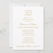 Elegant Modern Gold Monogram Rehearsal Dinner 招待状 (正面)