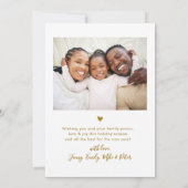 Elegant Modern Gold Script 2 Photo Merry Christmas シーズンカード (裏面)