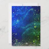 Elegant Modern Gold Stars Blue Green Sweet 16 招待状 (裏面)