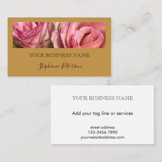 Elegant Modern Golden Custom Photo Professional  名刺 (正面/裏面)