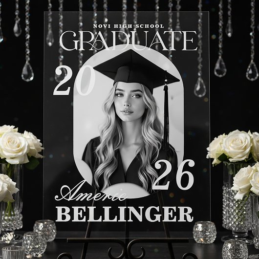 Elegant Modern Graduation Photo Display アクリルサイン