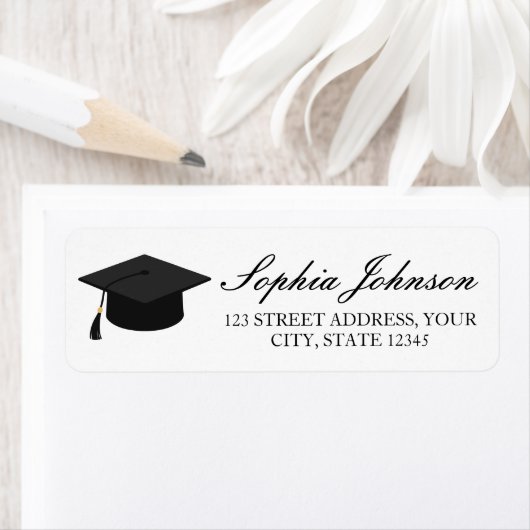 Elegant Modern Graduation Return Address ラベル (インサイチュ)