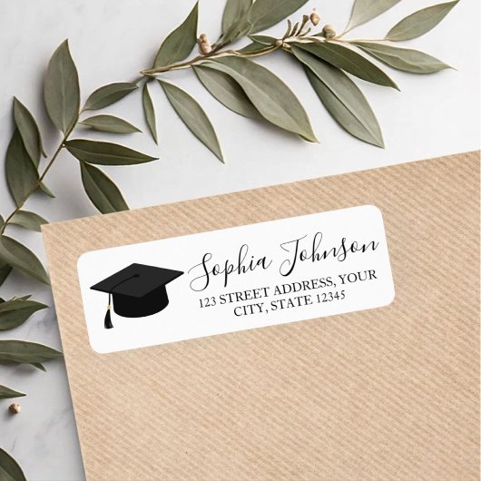 Elegant Modern Graduation Return Address ラベル