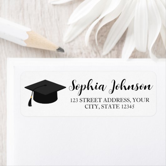 Elegant Modern Graduation Return Address ラベル (インサイチュ)