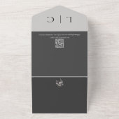 Elegant modern gray wedding photo with RSVP オールインワン招待状 (外側)