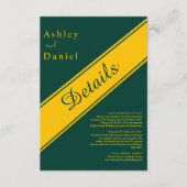 Elegant Modern Green and Gold Luxury Chic Wedding エンクロージャーカード (正面)