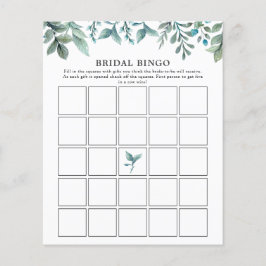 Elegant Modern Greenery Bridal Shower Bingo Game
