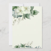 Elegant modern greenery gender reveal baby shower 招待状 (裏面)