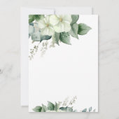 Elegant modern greenery gender reveal baby shower 招待状 (裏面)