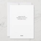 Elegant Modern Happy New Year Black 3 Collage シーズンカード (裏面)