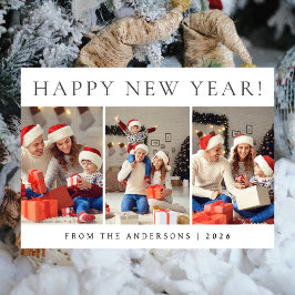 Elegant Modern Happy New Year Family Photo シーズンカード