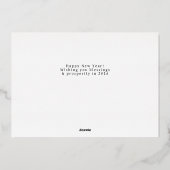 Elegant Modern Happy New Year Family Photo 箔シーズンカード (裏面)