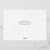 Elegant Modern Happy New Year Photo Collage 箔シーズンカード (裏面)