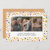 Elegant Modern Happy Thanksgiving Autumn 3 Photo シーズンカード (正面/裏面)
