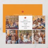 Elegant Modern Happy Thanksgiving Autumn 5 Photo シーズンカード (正面/裏面)