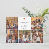 Elegant Modern Happy Thanksgiving Autumn 5 Photo シーズンカード (スタンド正面)