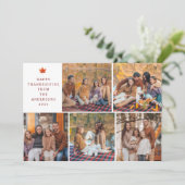 Elegant Modern Happy Thanksgiving Autumn 5 Photo シーズンカード (スタンド正面)