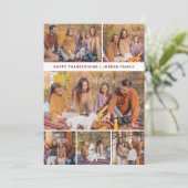 Elegant Modern Happy Thanksgiving Autumn 6 Photo シーズンカード (スタンド正面)