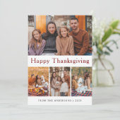 Elegant Modern Happy Thanksgiving Autumn Photo シーズンカード (スタンド正面)