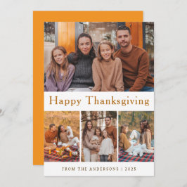 Elegant Modern Happy Thanksgiving Autumn Photo シーズンカード