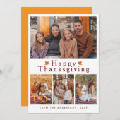 Elegant Modern Happy Thanksgiving Autumn Photo シーズンカード (正面/裏面)
