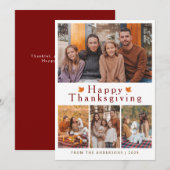 Elegant Modern Happy Thanksgiving Autumn Photo シーズンカード (正面/裏面)